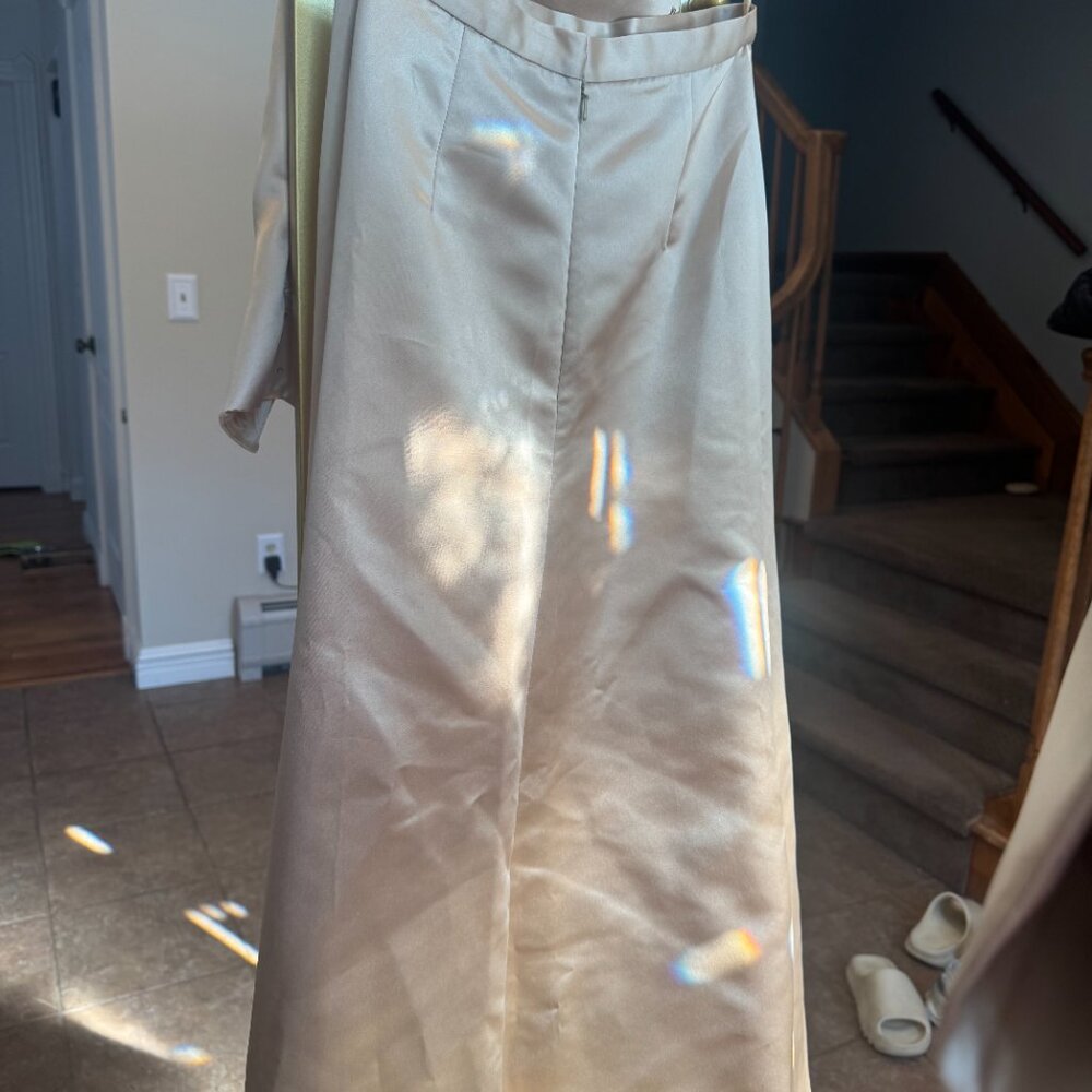 Tan 2 Piece Dress - Prom or Bridesmaid Dress Size 4 - Picture 4 of 6